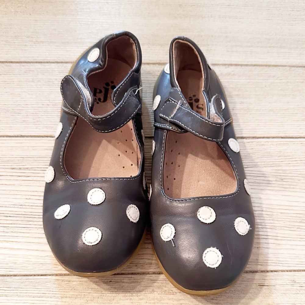 Puddle Jumpers grey polka dot Mary Jane shoes
